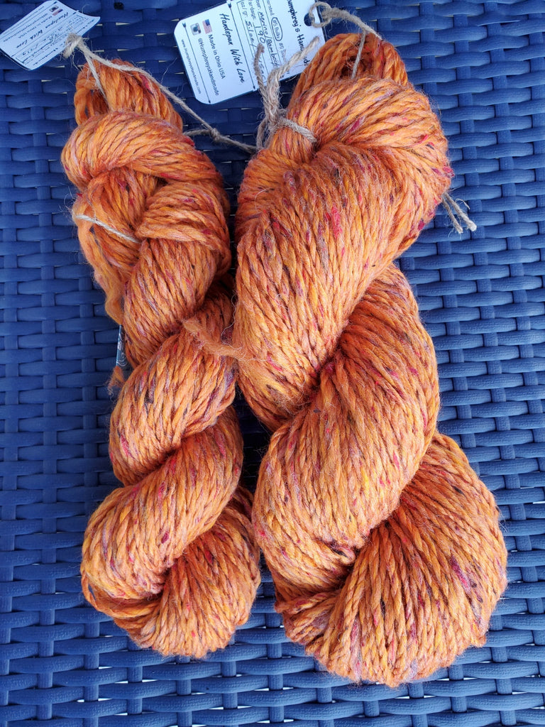 Handspun wool yarn, worsted weight, 420 yards - Brown Blend