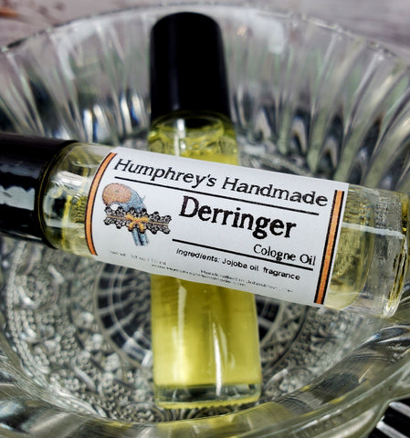 DERRINGER Unisex Cologne | Roll On Jojoba Oil for Men and Women | Bourbon Sea Salt Caramel